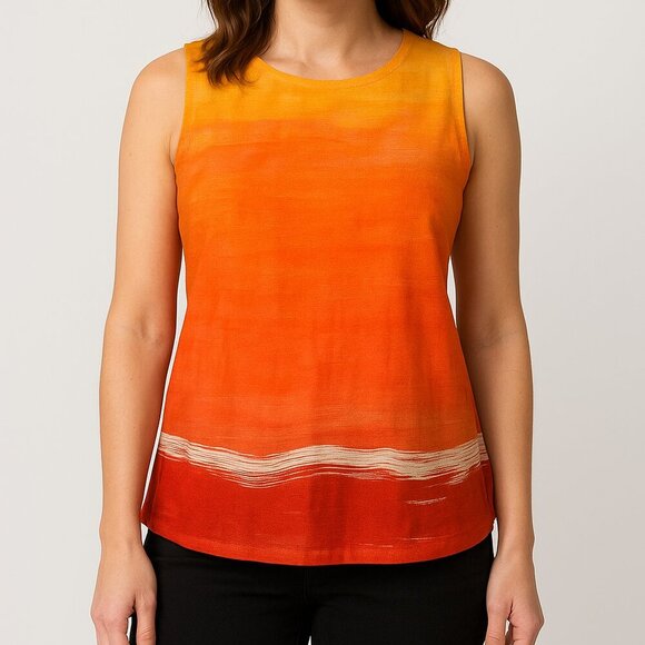 Kobi Halperin Orange Sleeveless Tank Top Size Large Sample NWOT Gradient Ombre - Picture 1 of 8